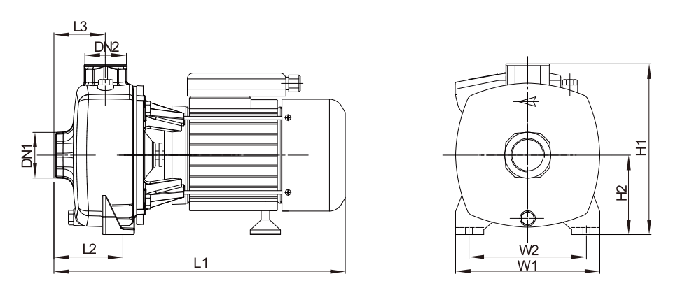 self-priming-pump-cm2-yinjia-dimension-drawing