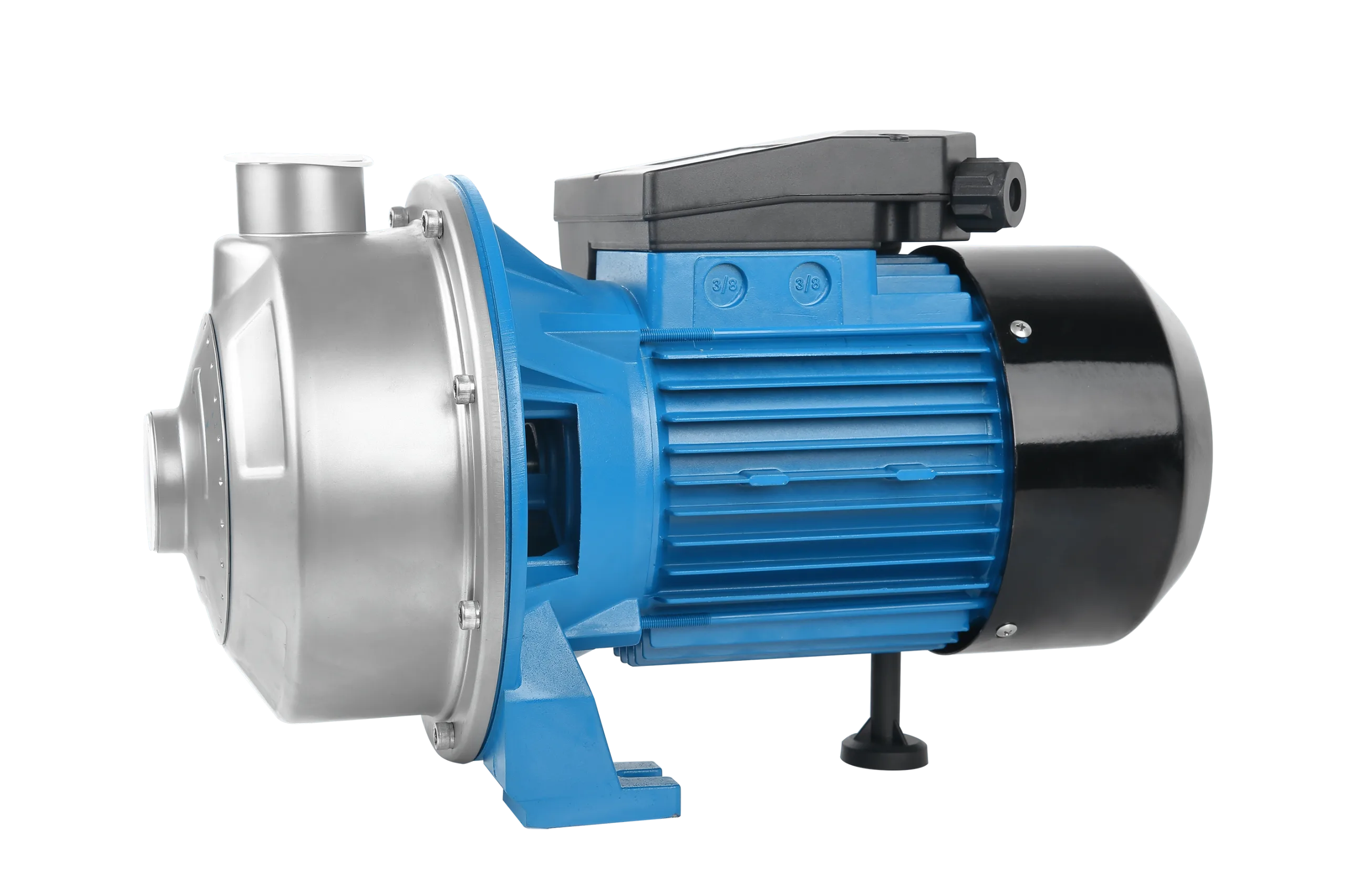 YINJIA YSM stainless steel surface centrifugal booster pump side view showing pump body and motor detail