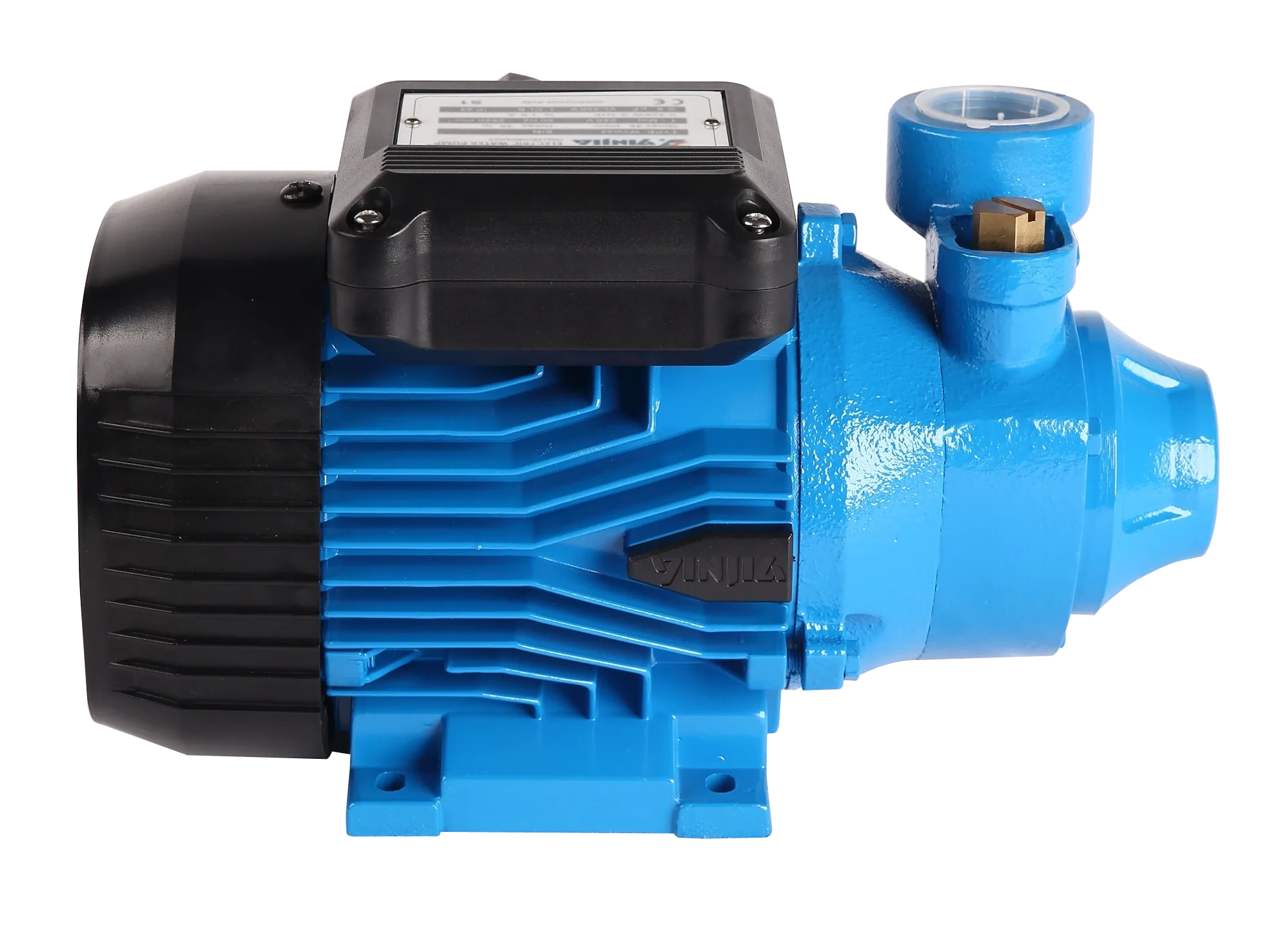 YINJIA VM peripheral water pump side view showing pump body and motor detail