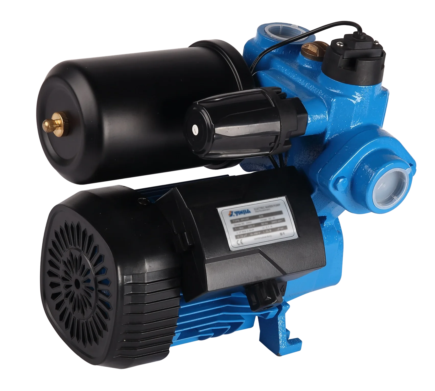 YINJIA SPM self-priming peripheral water pump side view showing pump body and motor detail